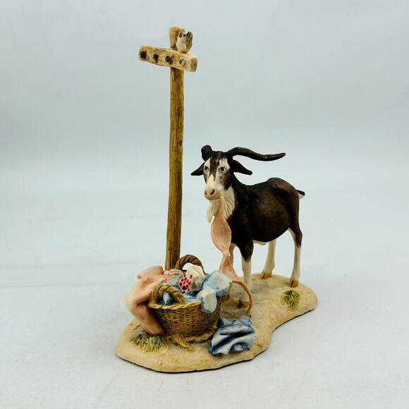 Glutton For Punishment Lowell Davis Schmid RFD America Figurine Goat Clothesline - Picture 2 of 12